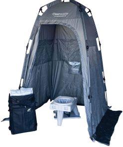 Portable toilet with tent for camping